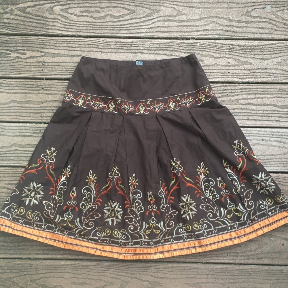 Rampage Brown Floral Skirt Size 7